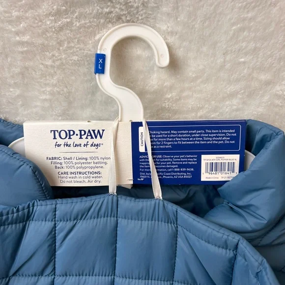 New with tags, Top Paw brand blue puffer jacket. - Picture 4 of 6
